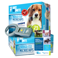 Clinic Kit - Indigo ISO+ Microchips with Prepaid Enrollments and Tags